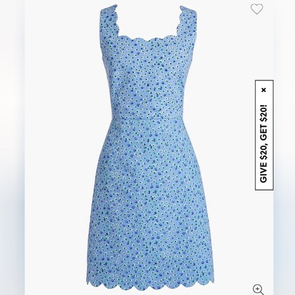J.Crew Scallop edge blue dress- size 8 in Gray
